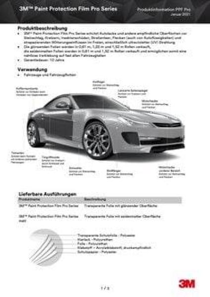 Scotchgard™ Paint Protection Film Pro Matte Series, SGH6PRO 4.0, 94530, Transparent, 762 mm x 30.5 m