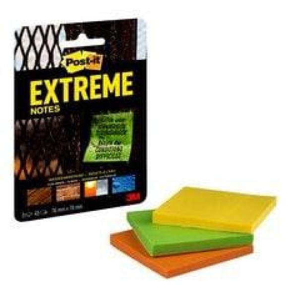 Post-it® Extreme Notes, Grün, Orange, Gelb, 2 Clip-Strips à 12 Packungen, Pack à 3 Blöcke, 76 mm x 76 mm
