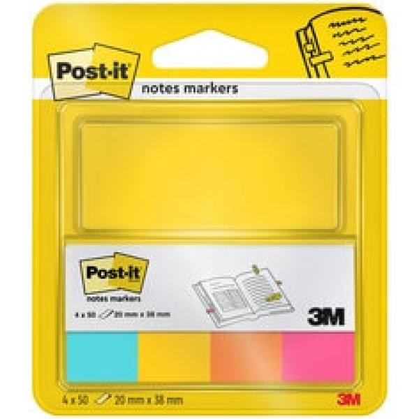 Post-it® Page Marker, Ultra-Farben, 20 mm x 38 mm, 50 Blatt/Block, 4 Blöcke/Packung, 100% PEFC SGSCH-PEFC-COC-110078