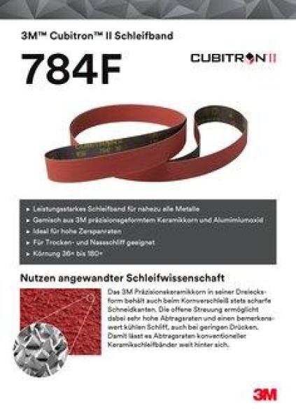 3M™ Cubitron™ II Gewebeschleifband 784F, 150 mm x 7800 mm, 36+, STA