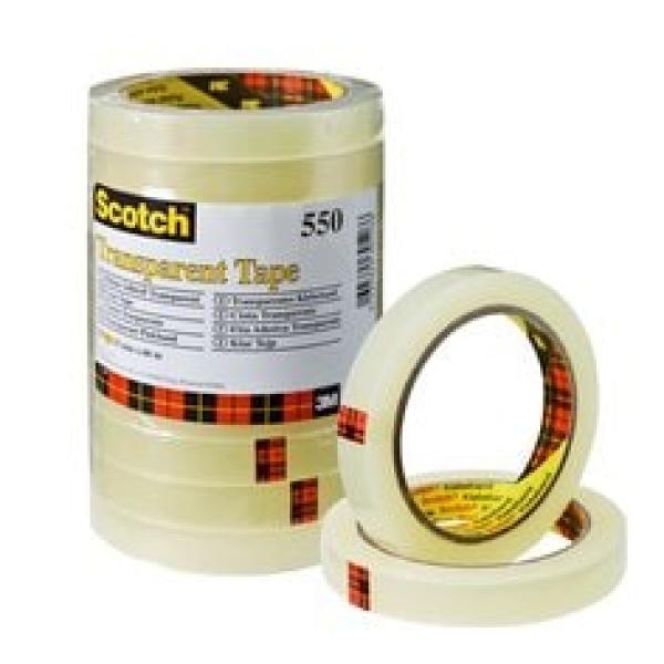 Scotch® Transparentes Klebeband 550, 15 mm x 66 m, 10 Rollen