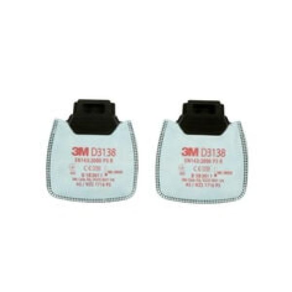 3M™ Secure Click™ Partikelfilter, mit zusätzlichem Schutz vor organischen Dämpfen und sauren Gasen unter Grenzwert sowie vor Ozon bis zum 10-Fachen des AGW, P3 R D3138