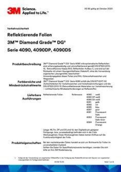 3M™ Diamond Grade™ DG³  Reflexfolie 4091, Gelb, 610 mm x 45,7 m