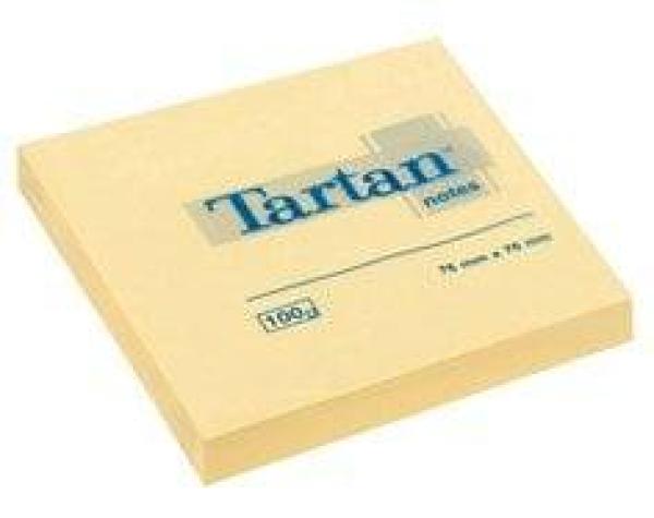 Tartan™ Notes 007676, 76 x 76 mm, gelb, 1 Block à 100 Blatt