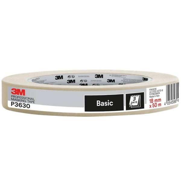 3M™ Malerkreppband P3630, 1 Rolle, 18 mm x 50 m