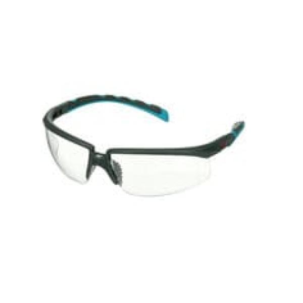 3M™ Solus™ Serie 2000, S2001SGAF-BGR, grau/türkise Bügel, Scotchgard™ Anti-Fog-Beschichtung, transparente Anti-Fog-Antikratz-Scheibe, 20 pro Packung