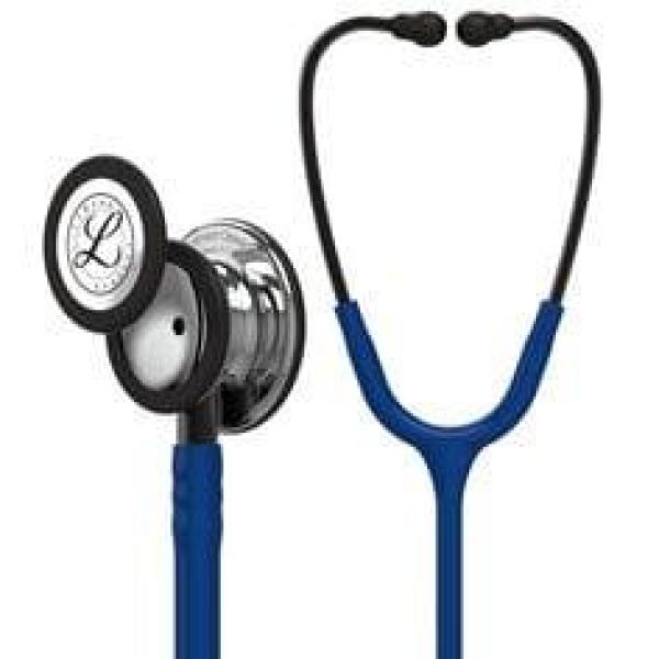 3M™ Littmann® Classic III™ Stethoskop zur Überwachung, 5863, hochglanzpoliertes Bruststück, marineblauer Schlauch, Schlauchansch