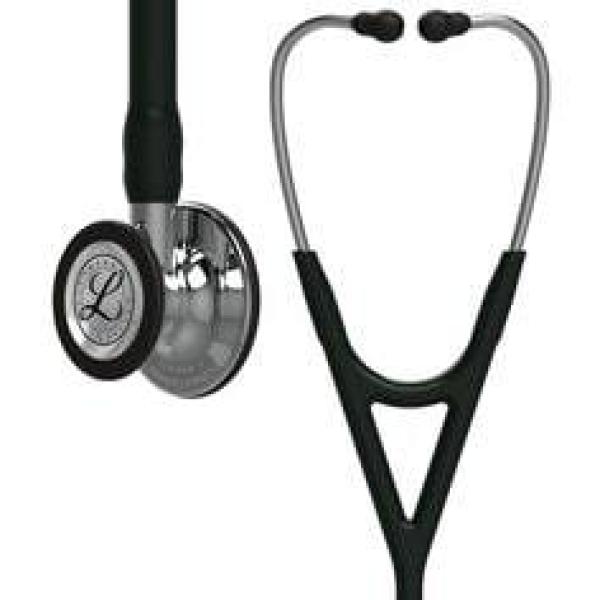 3M™ Littmann® Cardiology IV™ Stethoskop für die Diagnose, 6177, Bruststück und Schlauchanschluss hochglanzpoliert, schwarzer Sch
