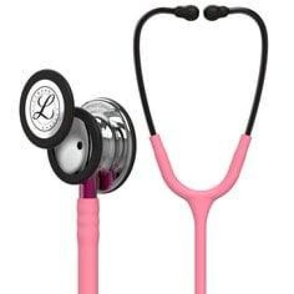 3M™ Littmann® Classic III™ Stethoskop zur Überwachung, 5962, hochglanzpoliertes Bruststück, perlmuttfarbener Schlauch, pinkfarbe