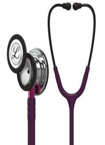 3M™ Littmann® Classic III™ Stethoskop zur Überwachung, 5960, hochglanzpoliertes Bruststück, pflaumenfarbener Schlauch, pinkfarbe