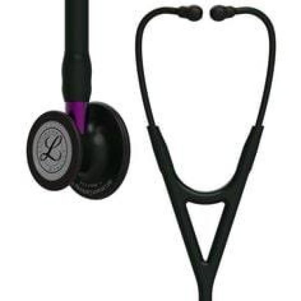3M™ Littmann® Cardiology IV™ Stethoskop für die Diagnose, 6203, Black-Edition Bruststück, schwarzer Schlauch, violetter Schlauch