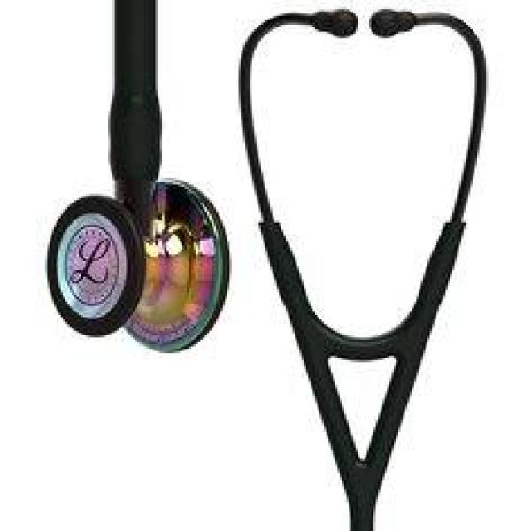 3M™ Littmann® Cardiology IV™ Stethoskop für die Diagnose, 6240, hochglänzendes, regenbogenfarbenes Bruststück, schwarzer Schlauc
