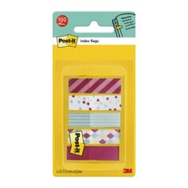 Post-it® Index Haftstreifen, Mini, Candy Collection, 11.9 mm x 43.2 mm, 100 Haftstreifen/Spender, 1 Spender/Packung