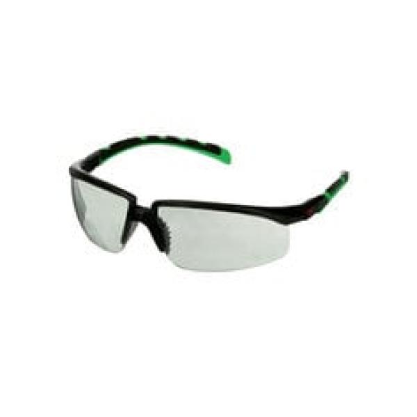 3M™ Solus™ 2000 Schutzbrillen, schwarz/grüne Bügel, Antikratz-Beschichtung + (K), graue Scheibe IR 1.7, S2017ASP-BLK, 20 pro Packung