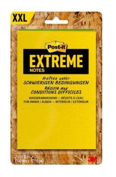 Post-it® Extreme Notes, 2er Pack in den Farben gelb/grün oder orange/grün, im Mischkarton, 114 mm  x 171 mm