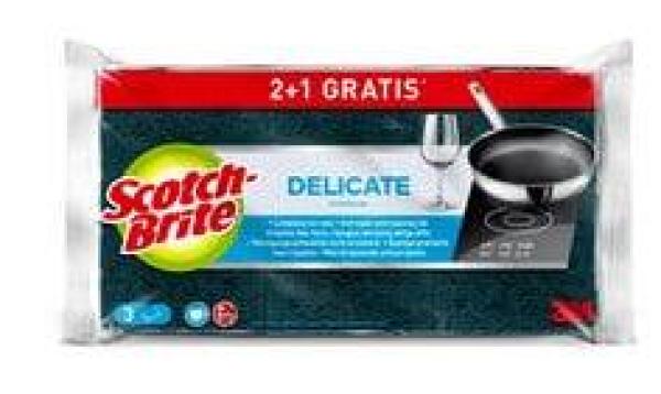 Scotch-Brite® Delicate nicht kratzender Reinigungsschwamm, 2 Stück pro Packung + 1 gratis