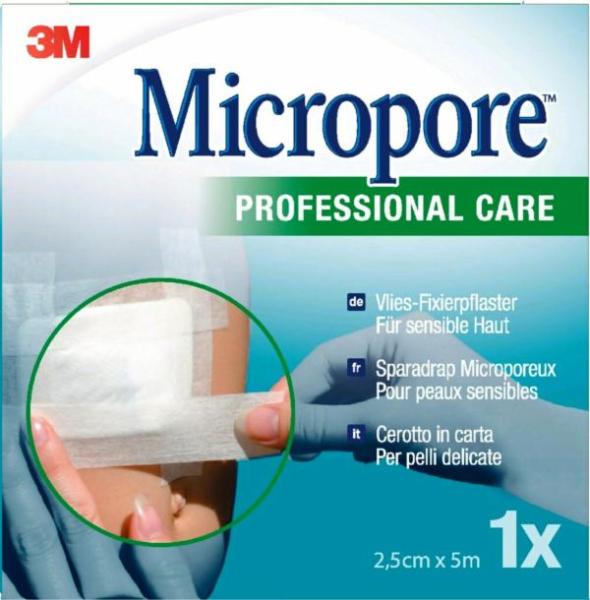 3M™ Micropore™ Rollenpflaster, 1530NP-1S, weiß, 2,5 cm x 5 m, 1 / Packung