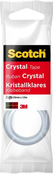 Scotch® Crystal Klebeband, 19 mm x 10 m, 2 Rollen