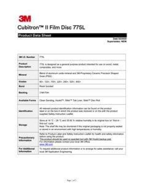 3M™ Cubitron™ II Hookit™ Filmscheibe 775L, 32mm, 400+, ungelocht