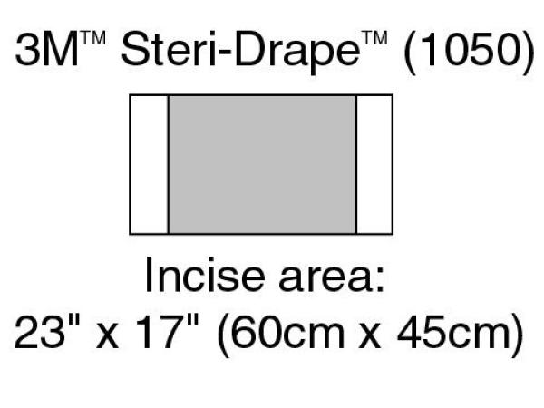 3M™ Steri Drape™ 1, Inzisionsfolie, 1050, Abmessung Inzisionsfeld 60 x 45 cm