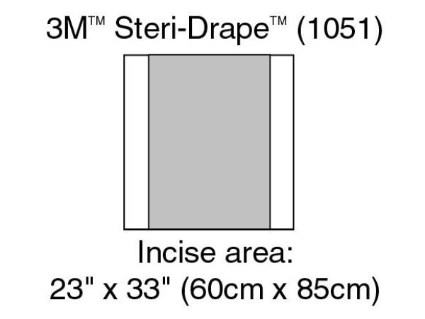 3M™ Steri Drape™ 1, Inzisionsfolie, 1051, Abmessung Inzisionsfeld 60 x 85 cm