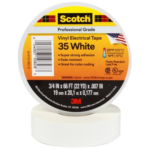 Scotch® 35 Vinyl Elektro-Isolierband, Weiß, 19 mm x 20 m, 0,18 mm