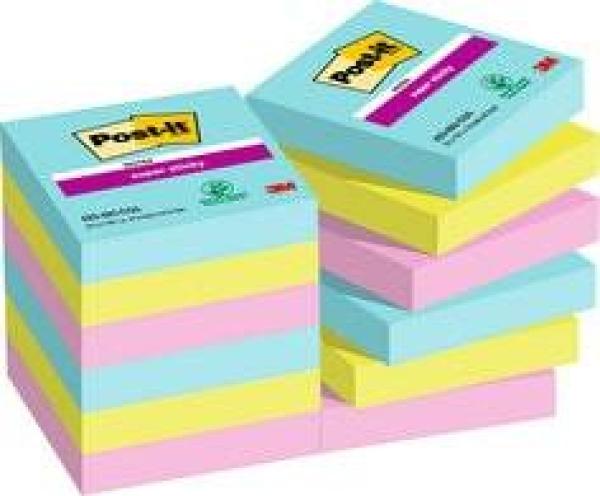 Post-it® Super Sticky Notes, Cosmic Collection, 47.6 x 47.6 mm, 12 Blöcke à 90 Blatt