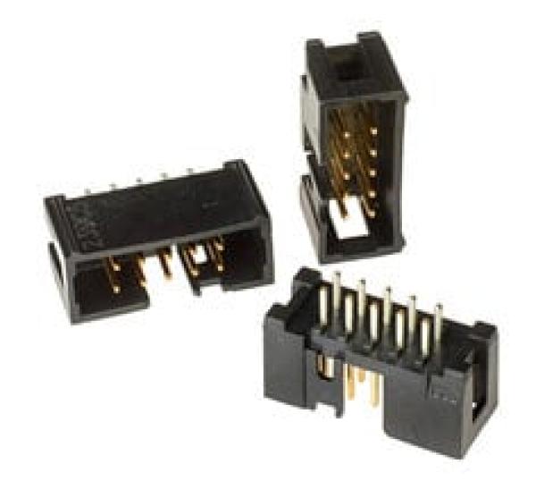 3M™ N2510-6002 RB, Wannenstiftstecker, Low Profile, 180° gerade, 10-polig, 2500 Serie, 2,54 mm, 0,76 µm Au, Schwarz