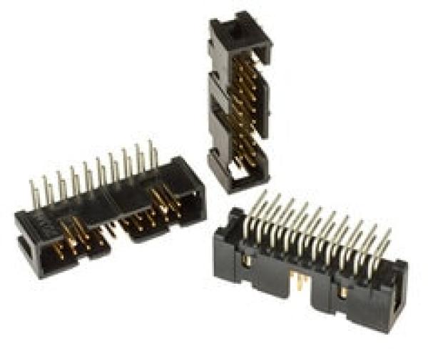 3M™ N2520-5002 RB, Wannenstiftstecker, Low Profile, 90° abgewinkelt, 20-polig, 2500 Serie, 2,54 mm, 0,76 µm Au, Schwarz