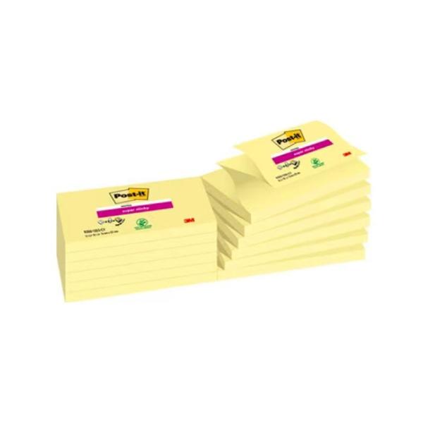 Post-it® Super Sticky Z-Notes, Gelb, 76 mm x 127 mm, 1 Block à 90 Blatt