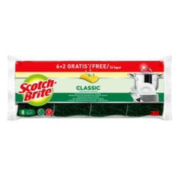 Scotch-Brite® Classic Naturfaser-Reinigungsschwamm, 6 Stück/Packung + 2 gratis