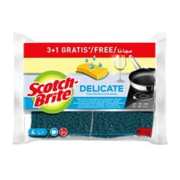 Scotch-Brite® Delicate nicht kratzender Naturfaser-Reinigungsschwamm, 3 + 1 St.