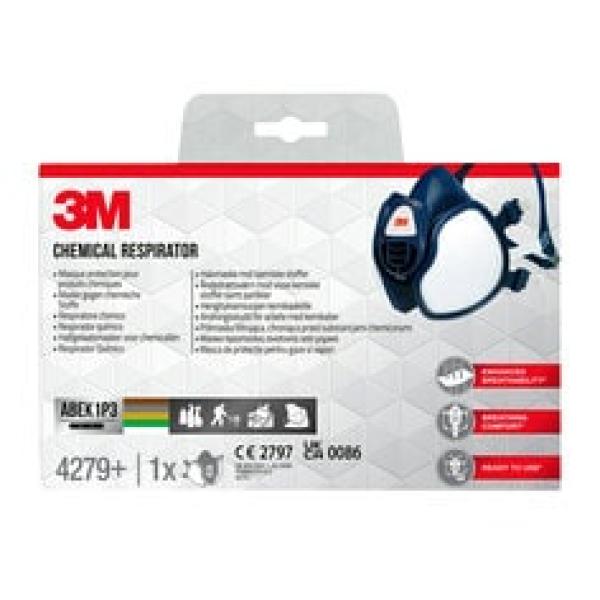 3M™ Maintenance Free Half Mask Respirator, 4279+, FFABEK1P3 D Filters, 1/Pack