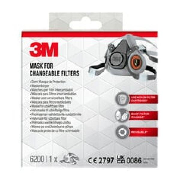 3M™ Mask body for Changeable Filters M, 6200BC1, 1/Pack