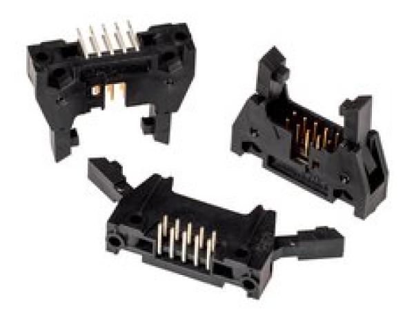 3M™ N3793-5302 RB, Wannenstiftstecker, 90° abgewinkelt, 10-polig, 3000 Serie, 2,54 mm, 0,76 µm Au, Schwarz