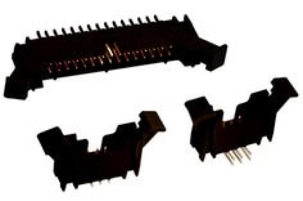 3M™ N3372-5302 RB, Wannenstiftstecker, 90° abgewinkelt, 60-polig, 3000 Serie, 2,54 mm, 0,76 µm Au, Schwarz