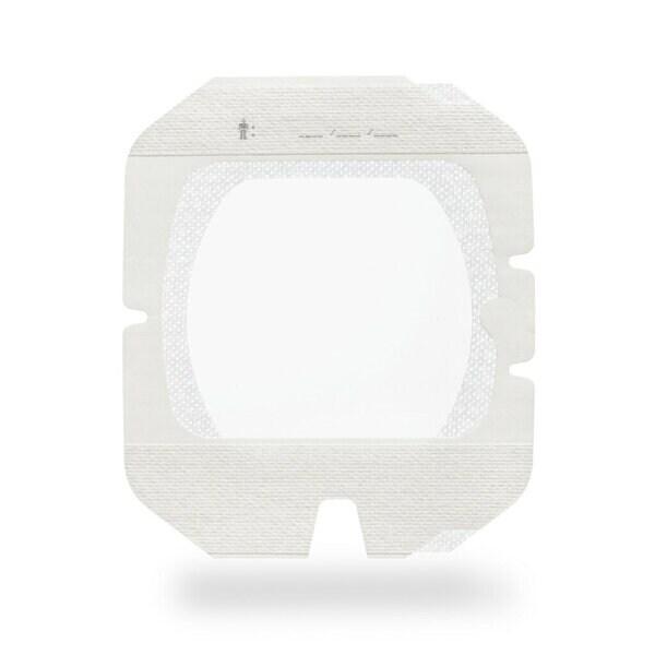 3M™ Tegaderm™ I.V., transparenter Filmverband mit klebstofffreiem Fenster für Ports, 1668, 12  cm x 12  cm