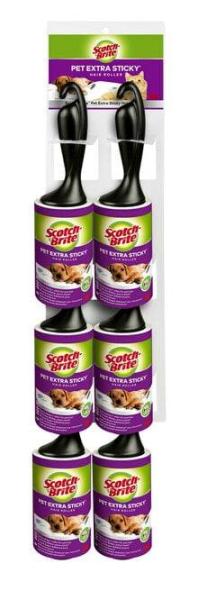 Scotch-Brite™ Pet Extra Sticky* Roller für Tierhaare, 48 Blatt, Clip Strip