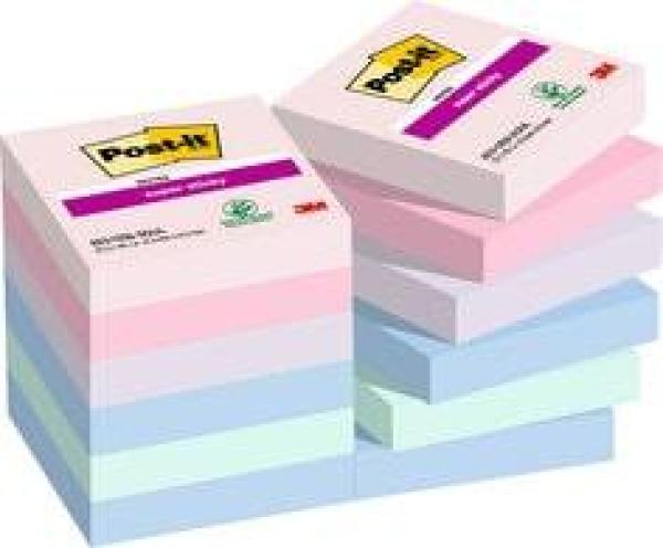 Post-it® Super Sticky Notes, Soulful Collection, 47,6 mm x 47,6 mm, 12 Blöcke à 90 Blatt