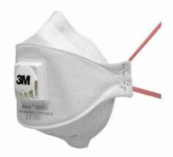 3M™ Aura™ Partikelmaske, FFP3, mit Ventil, Großpackung, 9332+