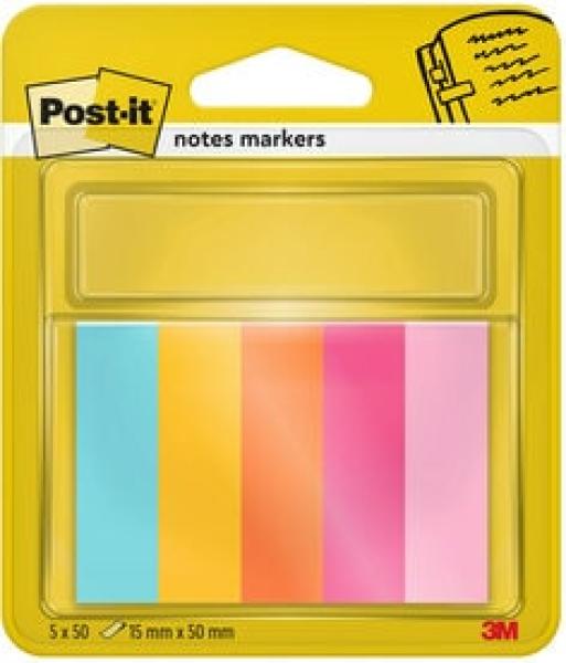 Post-it® Page Marker, Beachside Collection, 15 mm x 50 mm, 50 Blatt/Block, 5 Blöcke/Packung, 100% PEFC SGSCH-PEFC-COC-110078