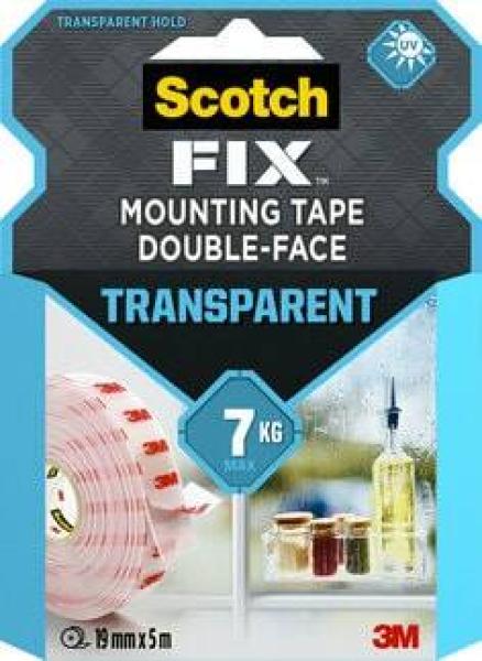 Scotch-Fix™ Transparentes Montageband 4910C-1950-P, 19 mm x 5 m, 1 Rolle/Packung