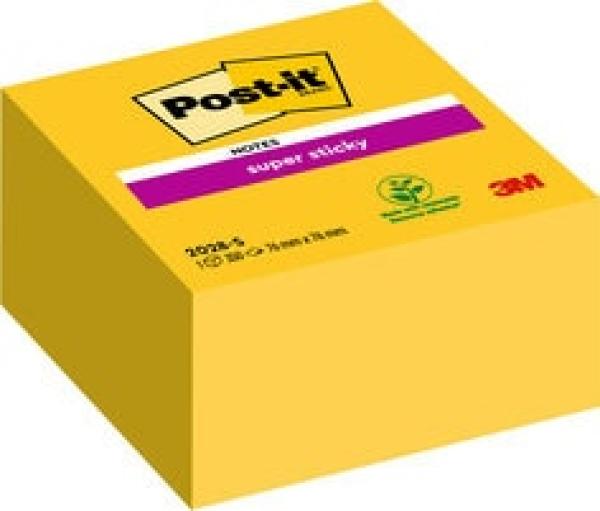 Post-it® Super Sticky Notes Würfel, Gelb, 76 mm x 76 mm, 350 Blatt/Block, 1 Block/Packung, 100% PEFC SGSCH-PEFC-COC-110078