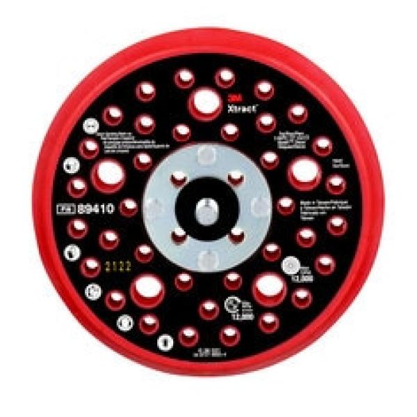3M Xtract™ Hookit™ Stützteller, 89410, 125mm, hart, rot, 10 Stück/Karton