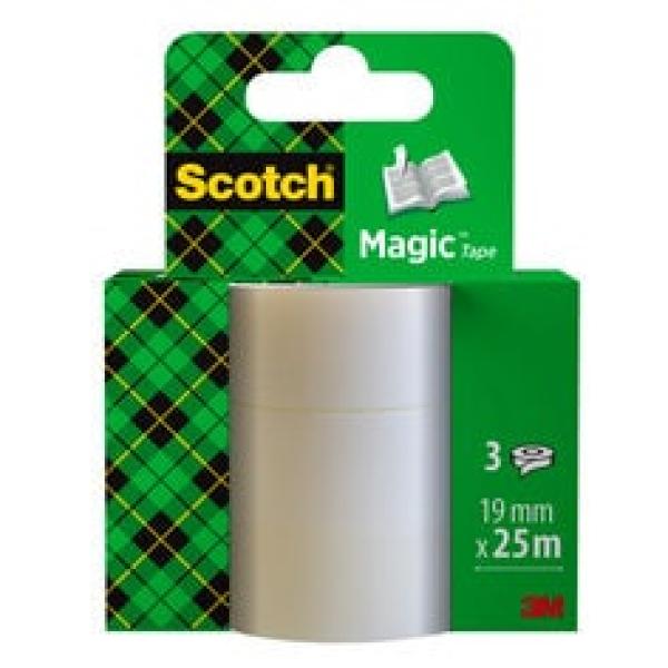 Scotch® Magic™ Unsichtbares Klebeband 8-1925R3, Nachfüllpackung, 19 mm x 25 m, 3 Rollen/Packung
