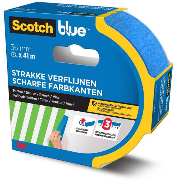 ScotchBlue™ Malerabdeckband für scharfe Linien, 36 mm x 41 m, 1 Rolle/Packung, PEFC Controlled Sources SGSCH-PEFC-COC-110078