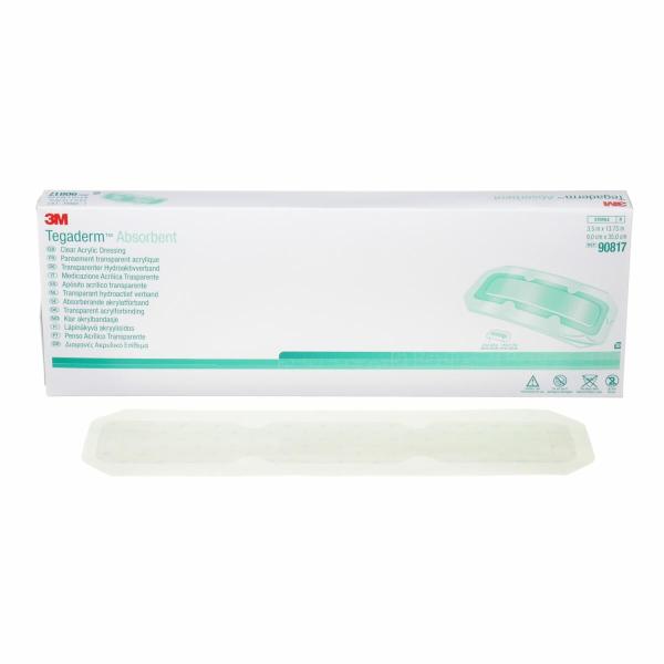 3M™ Tegaderm™ Absorbent transparenter Acrylat-Verband, 90817, 9 cm x 35 cm