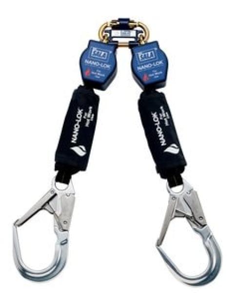 3M™ DBI-SALA® Nano-Lok™ Höhensicherungsgerät für Arbeiten in heißen Umgebungen, Gewebe, Doppelstrang, Gurtband, 2,0 m, 3101525