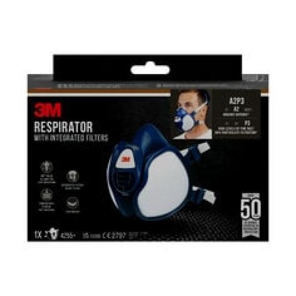 3M™ Maintenance Free Half Mask Respirator, 4255+, FFA2P3R D Filters, 1/Pack