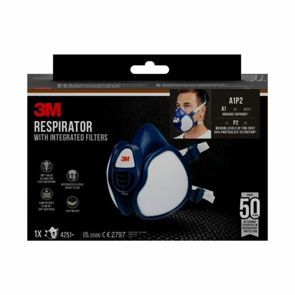 3M™ Atemschutzmaske mit integrierten Filtern 4255+, FFA2P3 R D Organische Dämpfe